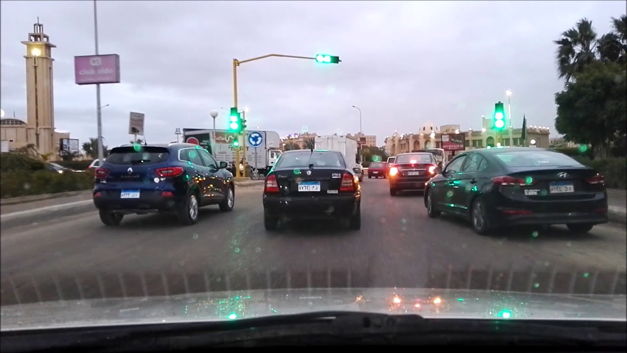 Driving in Cairo/Egypt - 6th October City Rainy Tour (جولة مسائية في مدينة 6 أكتوبر و أجواء ممطرة)