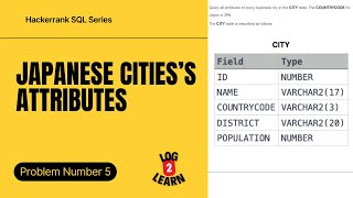 Japanese Cities' Attributes – SQL SELECT * WHERE | HackerRank Day 5
