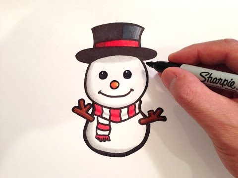 How to Draw a Snowman Face - Easy Drawing Tutorial For Kids