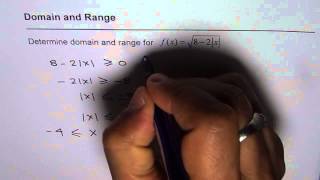 Domain and Range for Square Root Function with Absolute Value