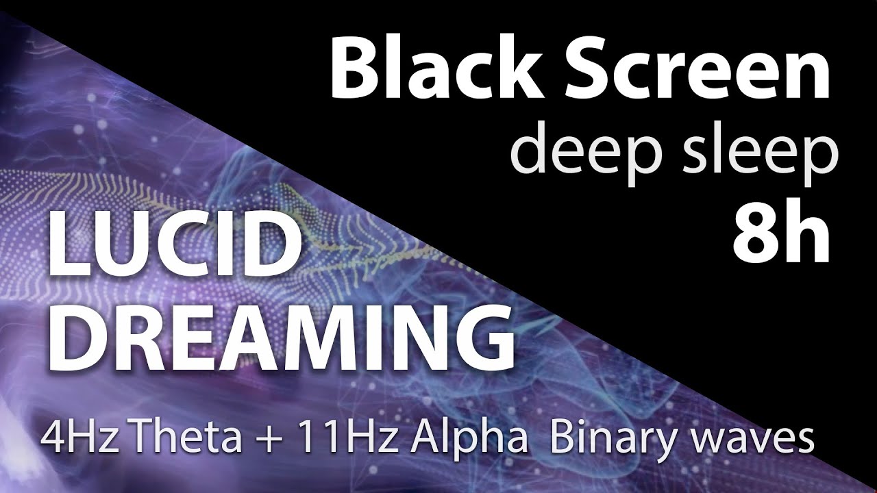 Lucid Dreaming Sleep cycle with binaural beats waves isochronous tones 8h Black screen deep