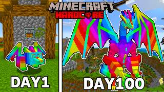 レインボードラゴンに変身して100日生き残れるか 100Days【 マイクラ / マインクラフト 】