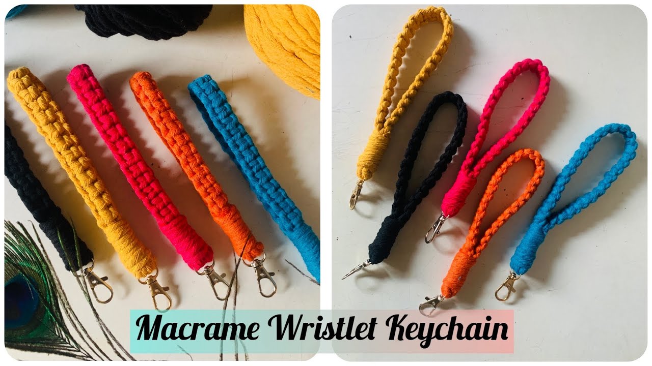 Macrame Wristlet Keychain DIY Macrame Keychain Boho Keychain Super