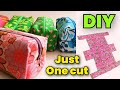 WOW 😲 Just one cut Zipper pouch making at home/ Pouch cutting and stitching/Makeup pouch/ purse/ bag