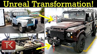 You HAVE to See These Land Rover Defenders  Watch This Shop Take Old Defenders and Make Them New!