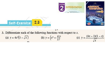 Differentiation self-exercise 2.3 Q3 pembezaan latihan kendiri 2.3 form 5 add maths kssm spm