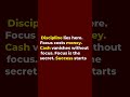 Focus costs money—success starts here! #Discipline #Focus #Money #Success