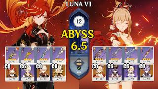 C0 Mavuika Hypercarry &amp; C0 Yoimiya Overload | Spiral Abyss 6.5 Luna 6 | Genshin Impact 【原神】