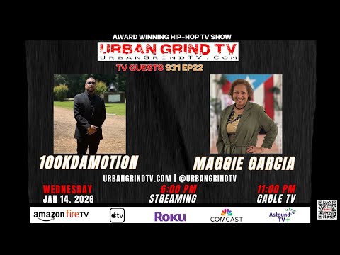 Urban Grind TV S31 Ep22 100kDaMotion Live Show Interview Maggie Garcia Int Salsa Congress 