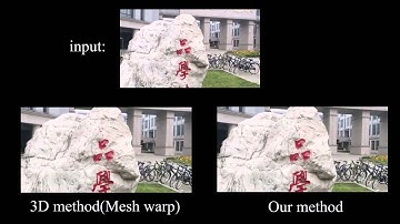 Video stabilization(Our method V.S. 3D method(Mesh warp))