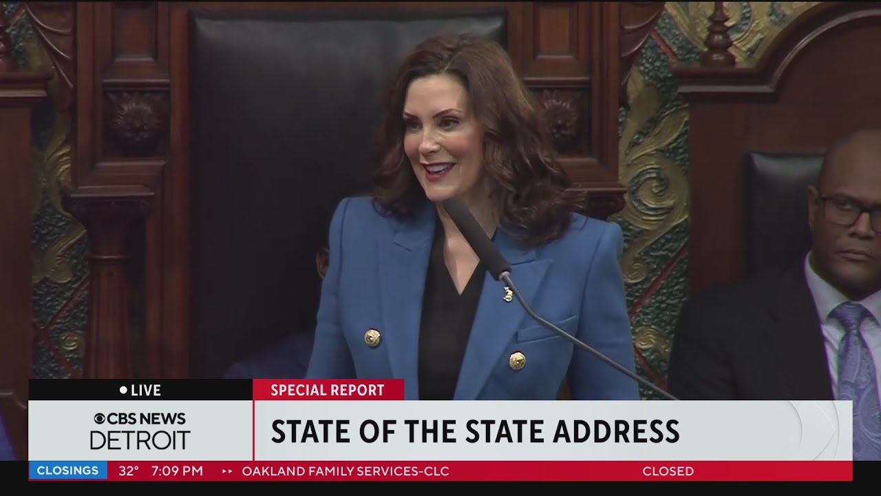 Michigan Gov. Gretchen Whitmer gives State of the State Address - YouTube