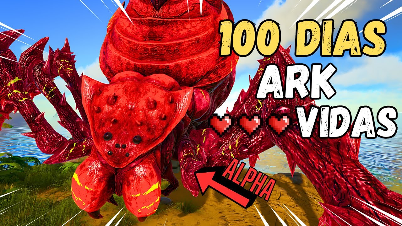 SOBREVIVO 100 DIAS EN ARK CON SOLO 3 VIDAS #16 ME ENFRENTO A LA ARAÑA ...