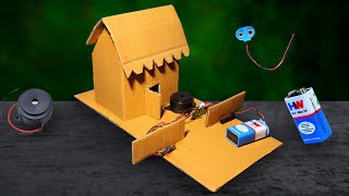 1 science project electronic item made with cardboard buzzer 9V battery 