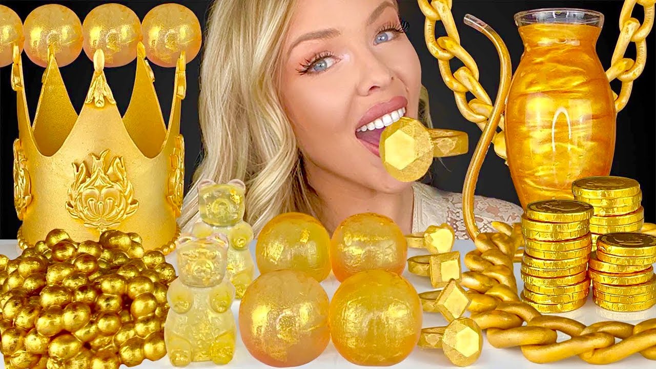 ASMR EDIBLE GOLD BARS, 24 KARAT GOLD HONEYCOMB, EDIBLE STILETTO