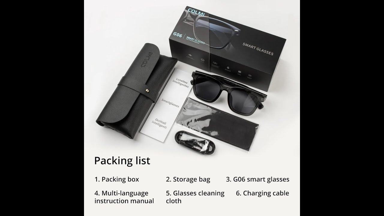 COLMI G06 Smart Glasses Bluetooth Sunglasses Built-in Microphone ...