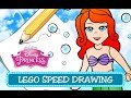 How to draw / Come disegnare Ariel e Sebastian -  (LEGO Disney Princess Little Mermaid)