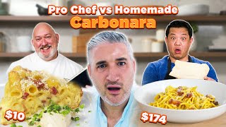 Italian Chef Reacts to Pro Chef vs Homemade Carbonara