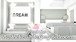 Aesthetic White Grey Bedroom Speedbuild & Tour♡ Adopt Me Bedroom Ideas Adopt Me! YouTube