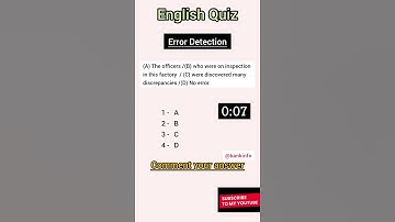 #130 English Quiz | Error Detection | English Error detection for bank exams | English for IBPS exam