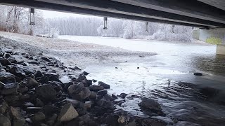 Ice Storm Camping Under a Bridge