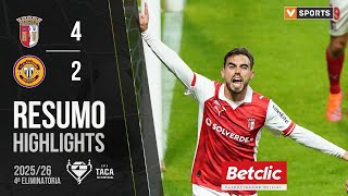 Resumo Braga 4-2 Nacional Taça De Portugal 2526