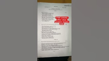 +3 6th semester ethics and values 2025 questions and answers #academicexcellence #higherlearning