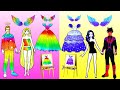 How To DIY Rainbow And Violet Dress - Rich Raquelle Vs Poor Rapunzel - Dolls Beauty Story & Crafts