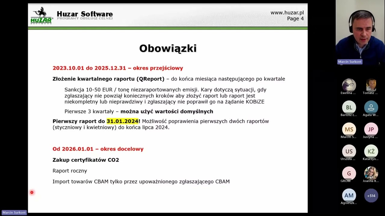 CBAM i oprogramowanie Huzar Software