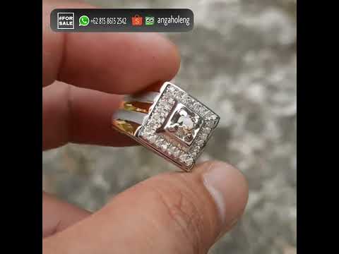 Cincin berlian perak pria . natural Diamonds . silver handmade