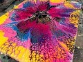 Acrylic Pour Painting: Easy Circle Swipe "Starburst"