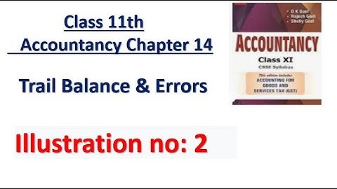 D.K. Goel Illustration no: 2 Trail Balance & Error - Chapter 14 | Class 11 Accounts |