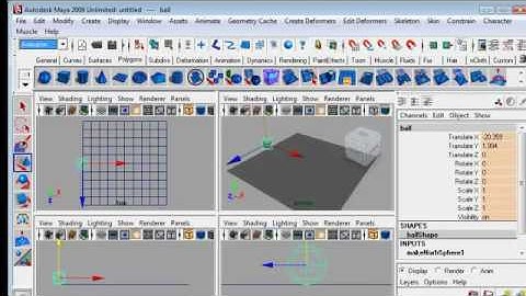 Autodesk Maya 2009 - Bouncing Ball (Part 2 of 8)