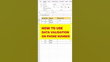 Data Validation in Excel 💯 How to use Data Validation on Phone number #excelshorts #exceltricks