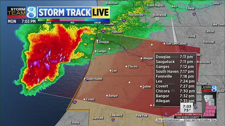 Risk of damaging winds as storm moves through West Michigan