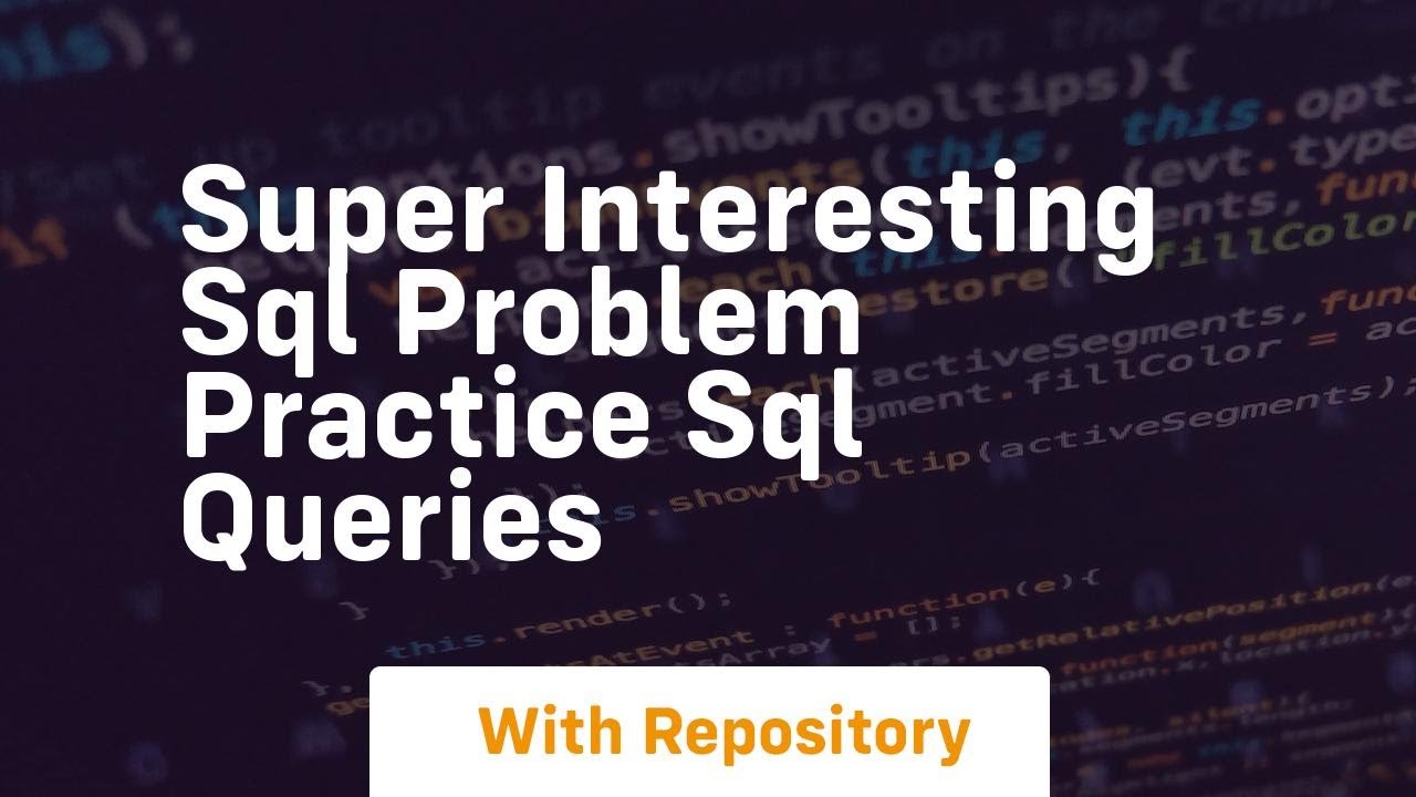 super interesting sql problem practice sql queries - YouTube