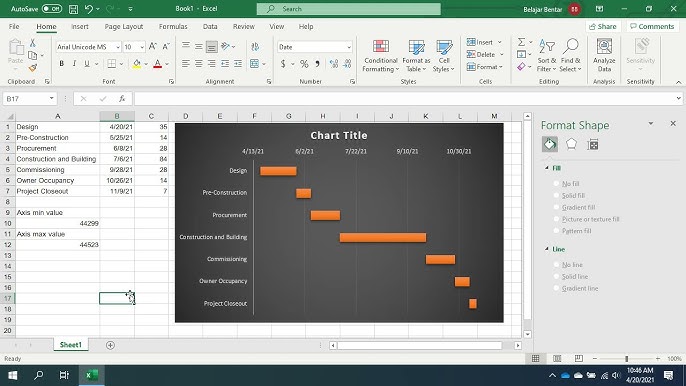 Tutorial Excel Membuat Gantt Chart Youtube