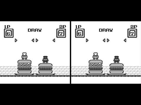 BurgerTime Deluxe Game Boy 2 player VS Game 60fps