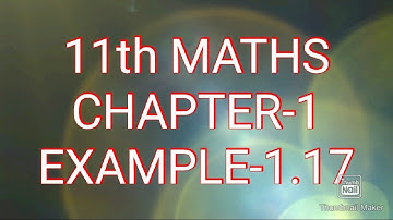 MAHA maths studio| 11th MATHS Chapter-1 EXAMPLE-1.17