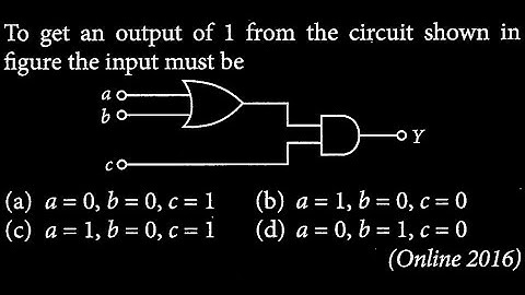 To get an output of 1 from the circuit shown in figure the input must be SM DTS 19 Q8