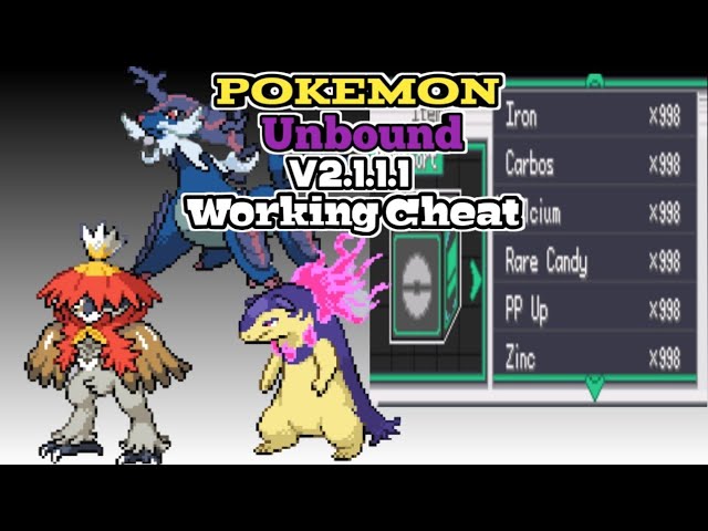 Cheats Pokémon Unbound: lista de códigos atualizados