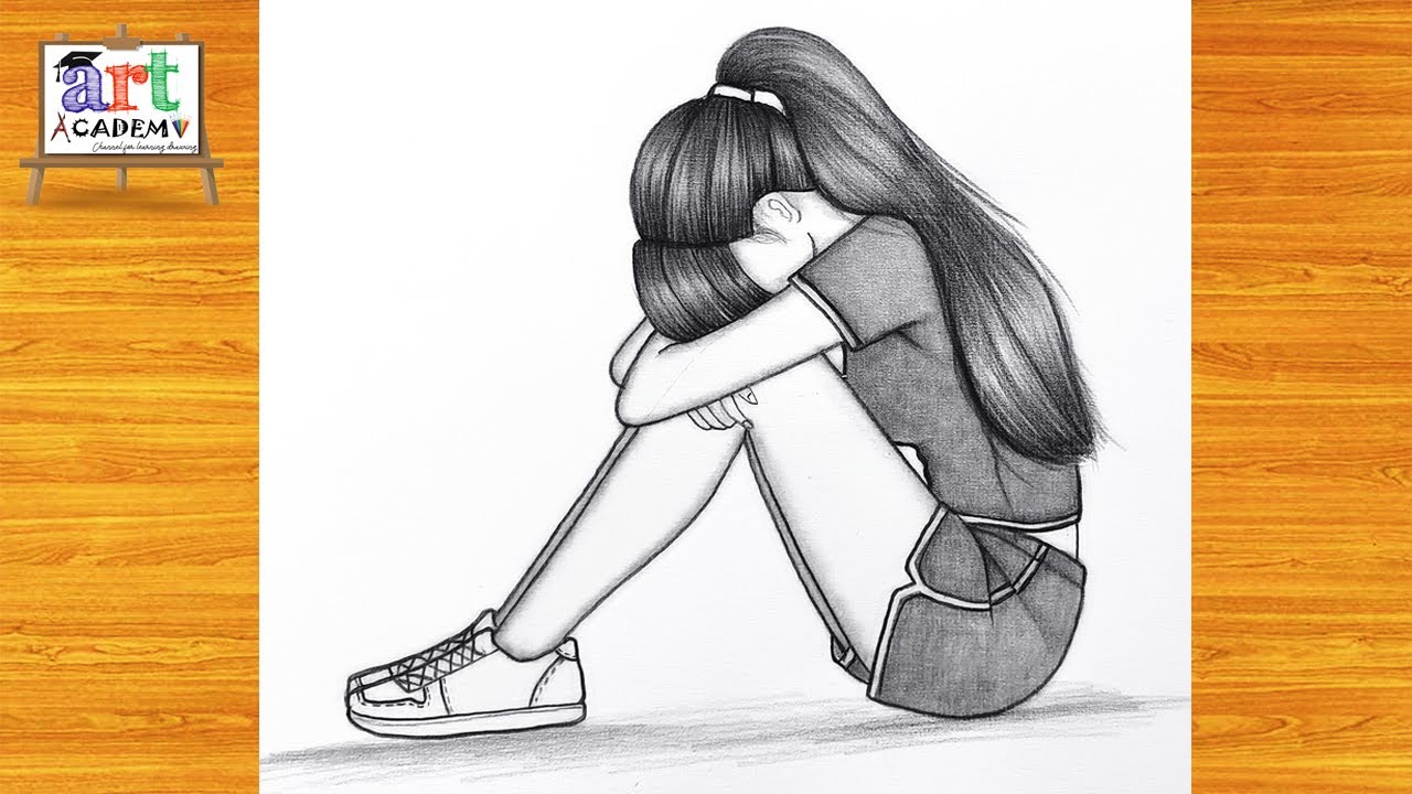 How to draw a sad girl - step by step || Pencil sketch Tutorial || Art video