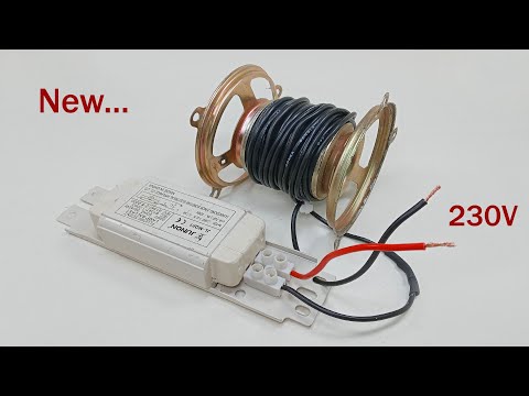 I turn PVC wire into 230V power energy generator with 2 magnetic speaker light bulb at home