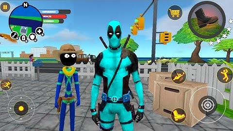 Stickman Superhero Game Rope hero Gangster Part #4 New Update  Android Gameplay