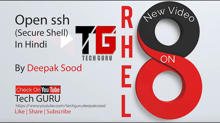 Open Secure Shell (SSH)  In RHEL 8 In Hindi By Deepak Sood || Video-27 || Tech GURU