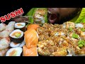 MASSIVE SUSHI, SASHIMI SALMON &amp; RAW SHRIMP PLATTER OVERLOAD MUKBANG🇯🇵