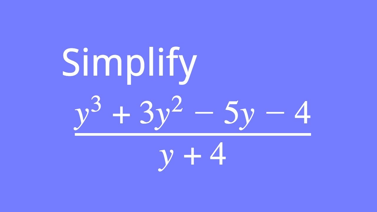 How To Use algebraic division To Simplify An Expression YouTube