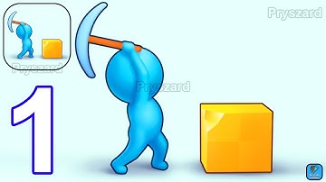 Crowd Miners - Gameplay Walkthrough Part 1 Tutorial Levels 1-3 Stickman Miners Dig Deep (Android)