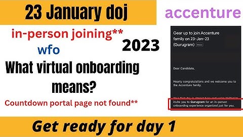 accenture physical onboarding 2023 || pre-joining formalities will be virtual || training physical