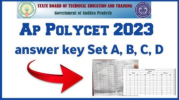 AP POLYCET 2023 Paper Key with solution Set A, B, C, D | ap polycet 2023 answer key