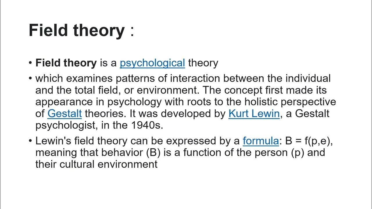 field theory Kurt Lewin gestalt psychology social psychology